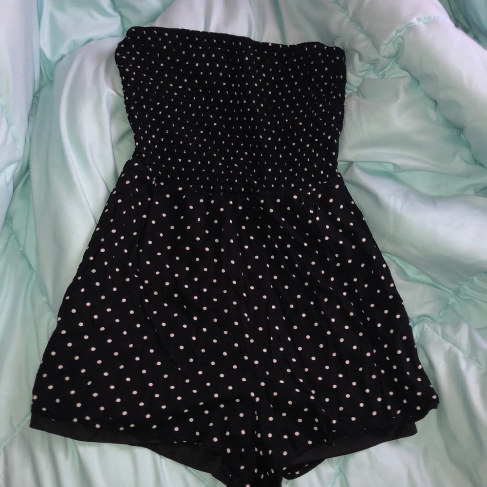 Polka Dot romper, strapless